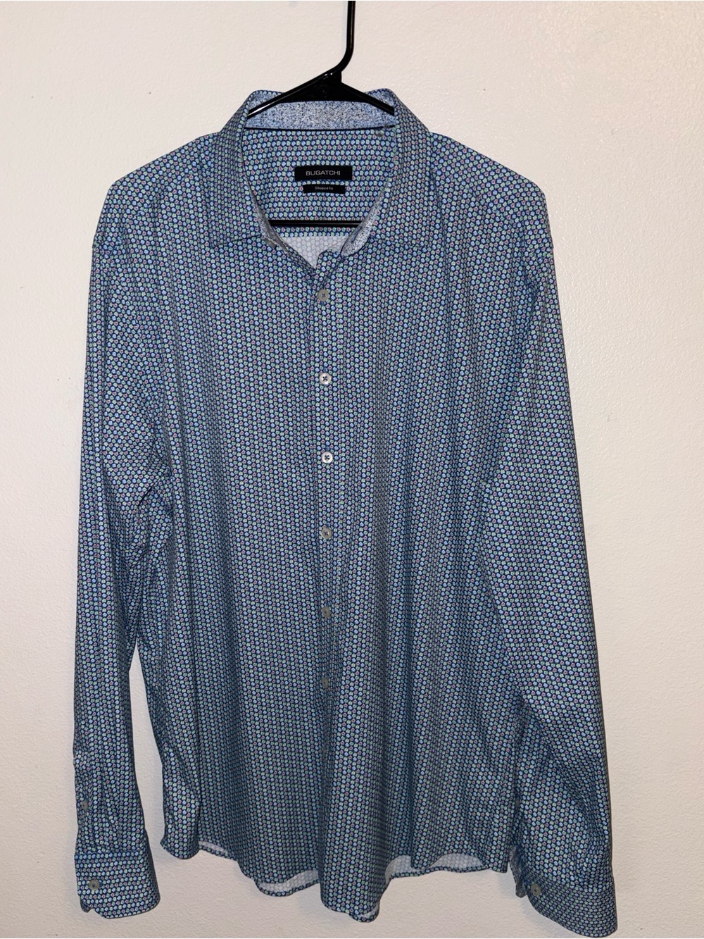 Bugatchi Shaped Fit Long Sleeve Button Up Size XL Fun Pattern